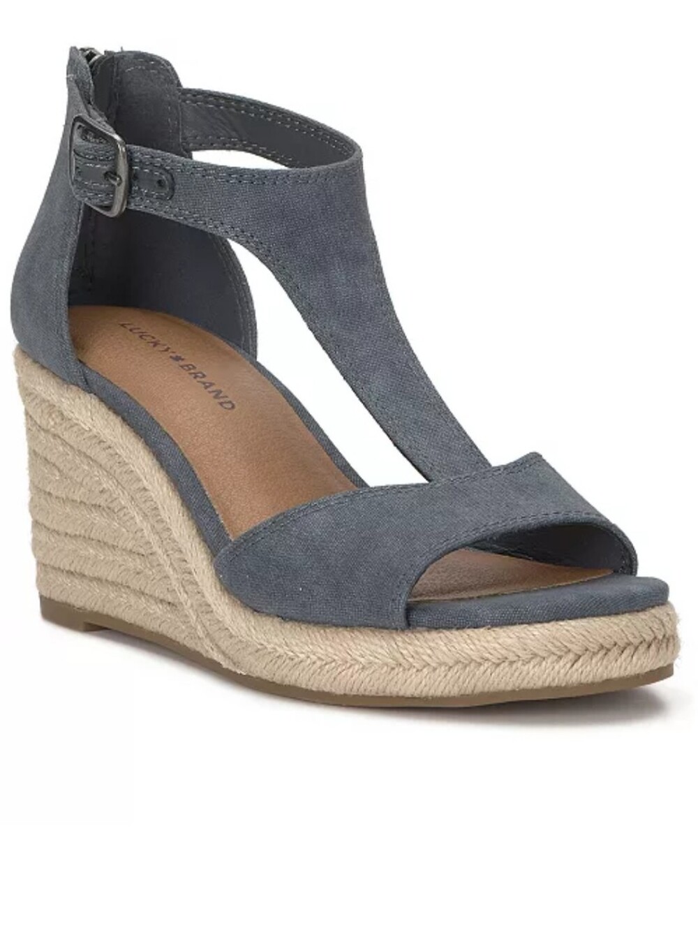 LuckyBrand Wedge Espadrille Sandals in Jean Blue - Women's
